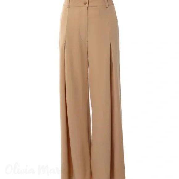 NWT Wide leg ruched tan pants. Super cute! Never worn. - Picture 4 of 9